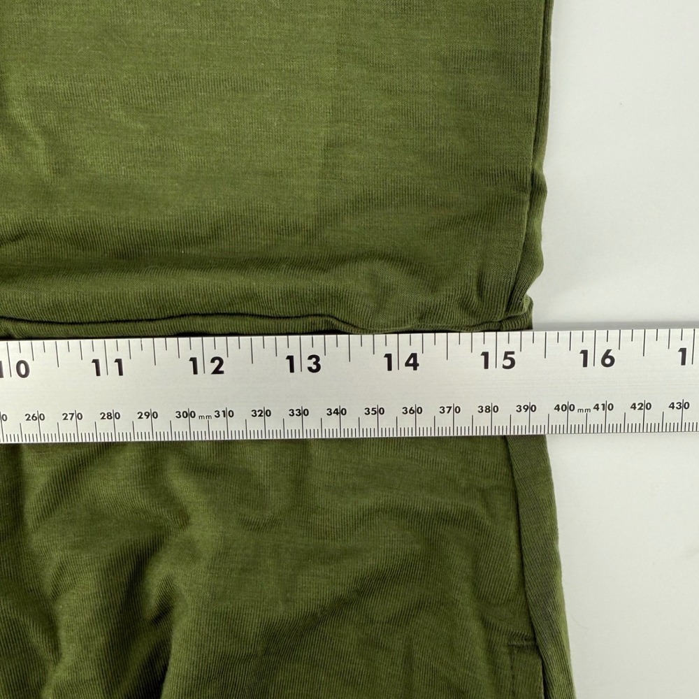 American Giant Olive Green Flex Fit & Flare Midi Dress Womens Size M USA Made - Picture 10 of 12